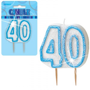 40-års födelsedagsljus - blå