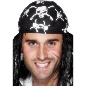 Pirat bandana - svart & vit Pirat bandana - svart & vit